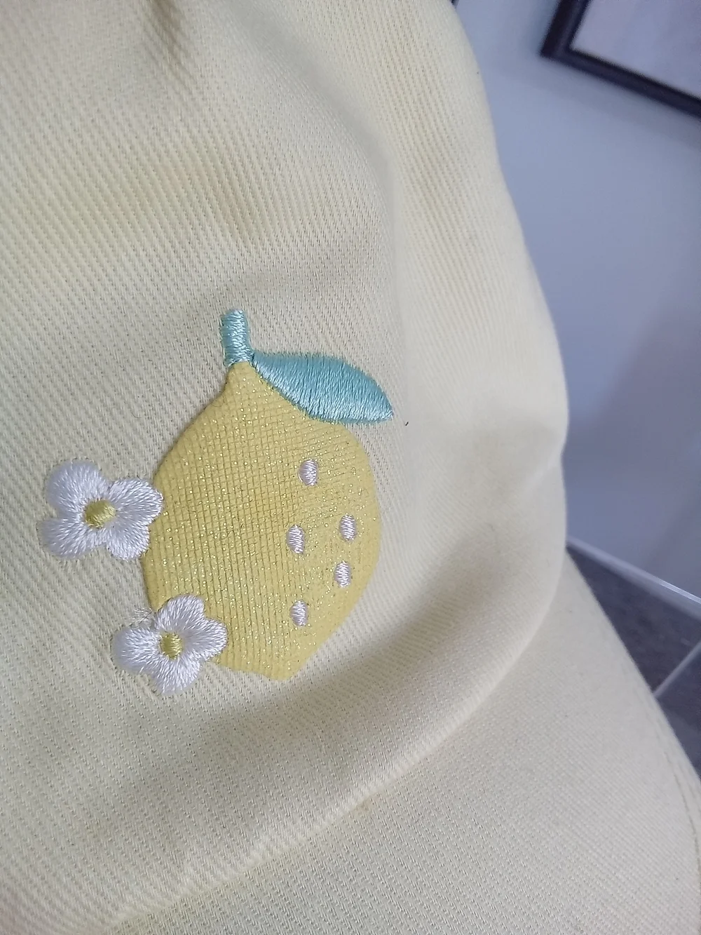 NWT H&M Kids Lemon Embroidered Baseball Cap Yellow 3-6Y